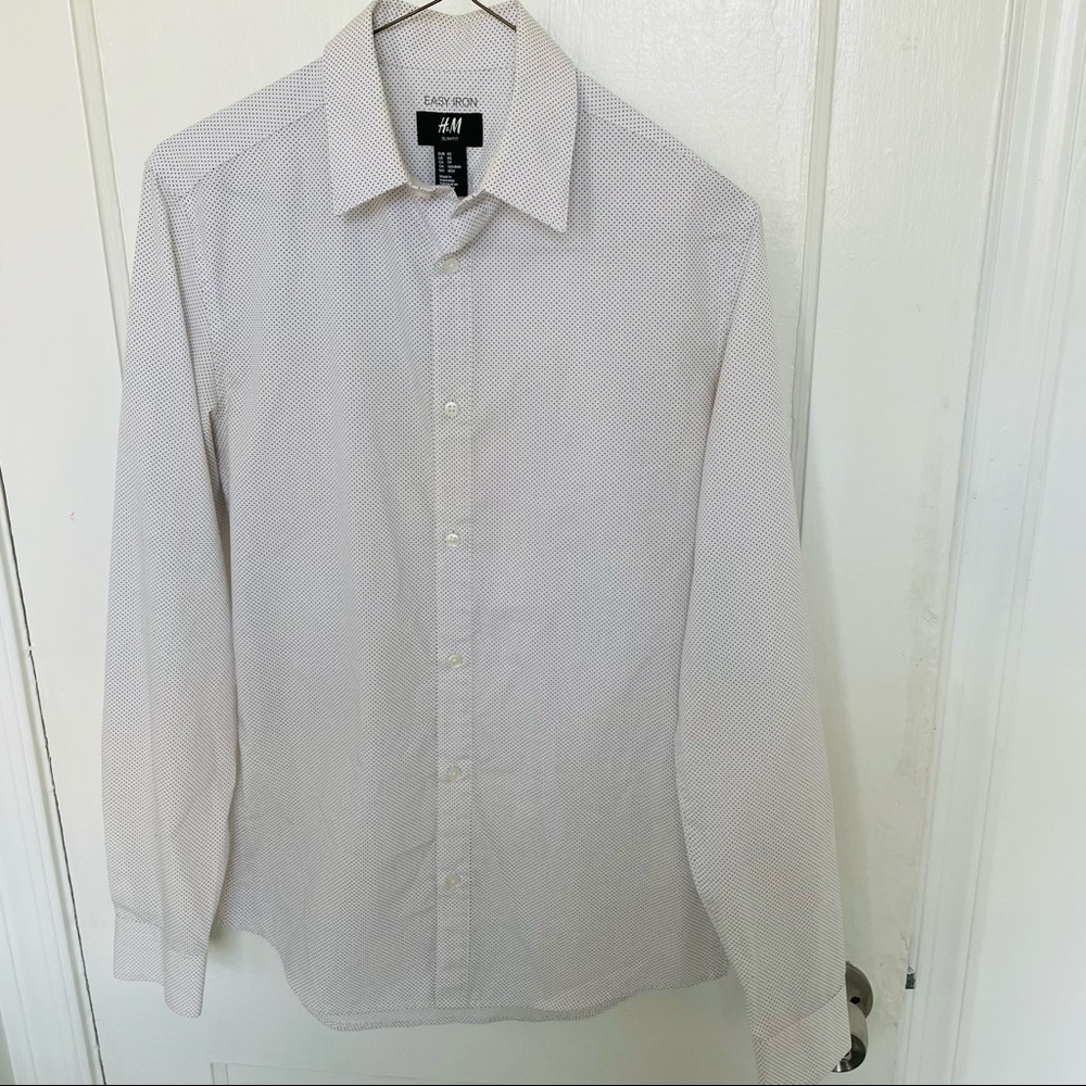 H&M Men's Slim fit long sleeve button down dress shirts XS